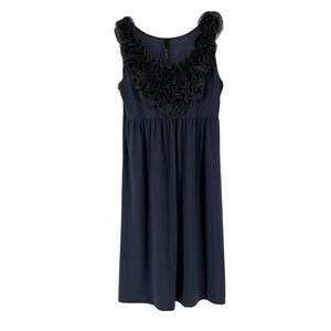 Nic & Dom Dress Gray Dramatic Floral Embellished Scoop Neck Sleeveless Size S